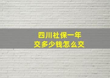 四川社保一年交多少钱怎么交