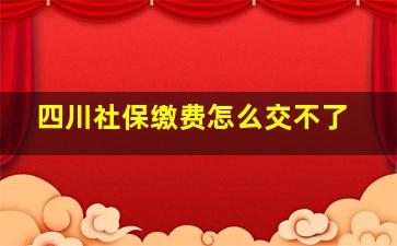 四川社保缴费怎么交不了