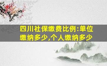 四川社保缴费比例:单位缴纳多少,个人缴纳多少