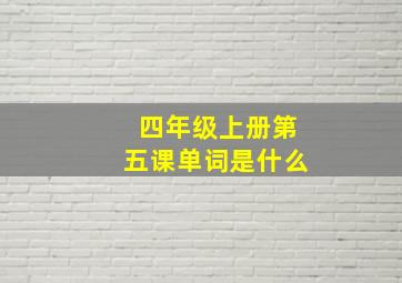 四年级上册第五课单词是什么