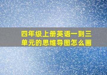 四年级上册英语一到三单元的思维导图怎么画