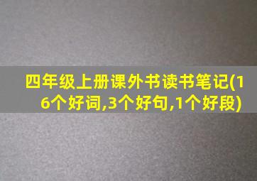 四年级上册课外书读书笔记(16个好词,3个好句,1个好段)