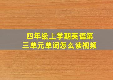 四年级上学期英语第三单元单词怎么读视频