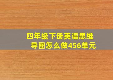 四年级下册英语思维导图怎么做456单元