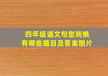 四年级语文句型转换有哪些题目及答案图片