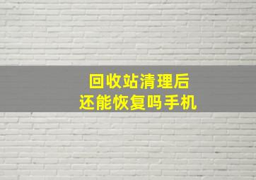 回收站清理后还能恢复吗手机