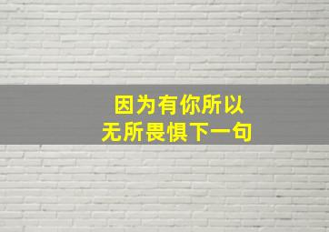 因为有你所以无所畏惧下一句