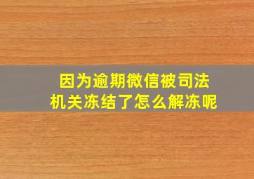 因为逾期微信被司法机关冻结了怎么解冻呢