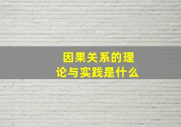 因果关系的理论与实践是什么