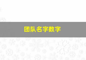 团队名字数字