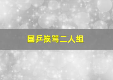 国乒挨骂二人组