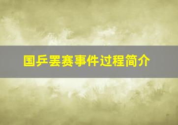 国乒罢赛事件过程简介