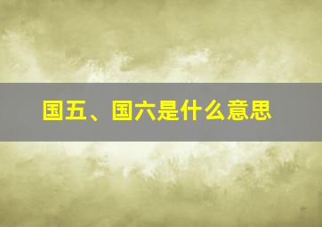 国五、国六是什么意思