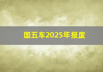 国五车2025年报废