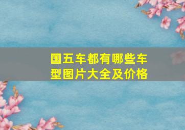 国五车都有哪些车型图片大全及价格