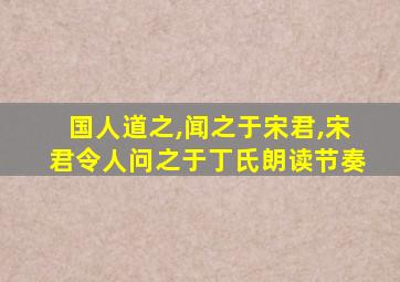 国人道之,闻之于宋君,宋君令人问之于丁氏朗读节奏