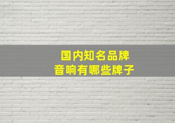 国内知名品牌音响有哪些牌子