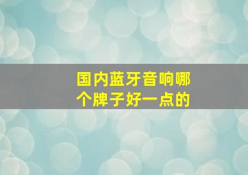 国内蓝牙音响哪个牌子好一点的