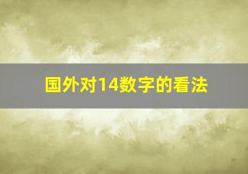 国外对14数字的看法