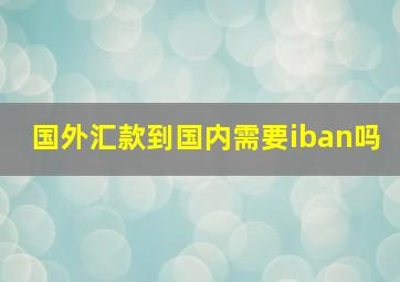 国外汇款到国内需要iban吗