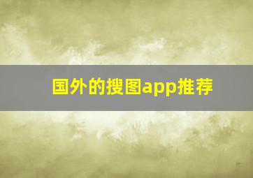 国外的搜图app推荐