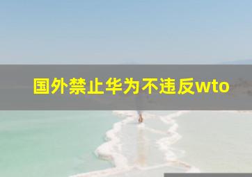 国外禁止华为不违反wto