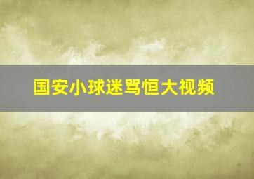 国安小球迷骂恒大视频