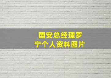 国安总经理罗宁个人资料图片