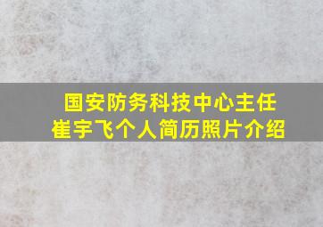 国安防务科技中心主任崔宇飞个人简历照片介绍