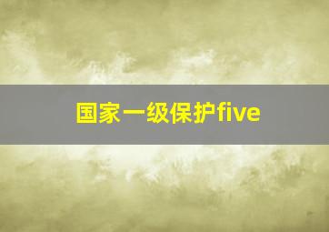 国家一级保护five