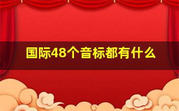 国际48个音标都有什么