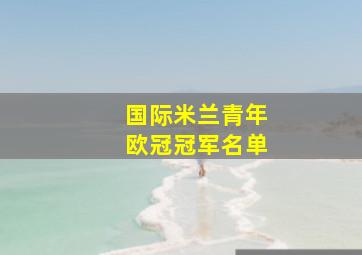 国际米兰青年欧冠冠军名单