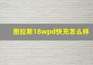 图拉斯18wpd快充怎么样