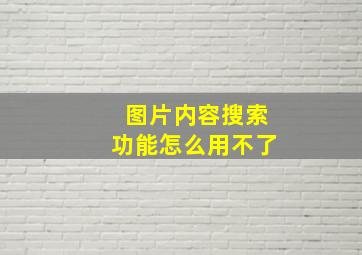 图片内容搜索功能怎么用不了