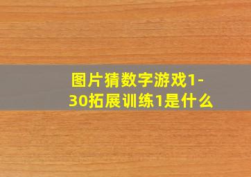 图片猜数字游戏1-30拓展训练1是什么