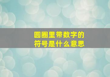 圆圈里带数字的符号是什么意思