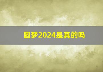 圆梦2024是真的吗