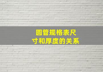 圆管规格表尺寸和厚度的关系