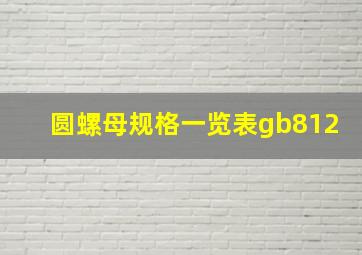 圆螺母规格一览表gb812