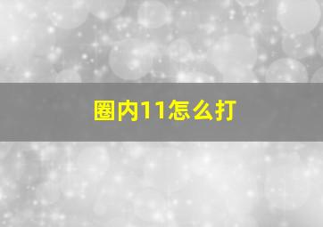 圈内11怎么打