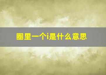 圈里一个i是什么意思