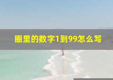 圈里的数字1到99怎么写