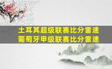 土耳其超级联赛比分雷速葡萄牙甲级联赛比分雷速