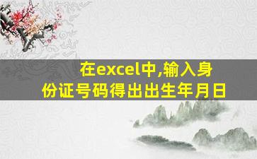 在excel中,输入身份证号码得出出生年月日