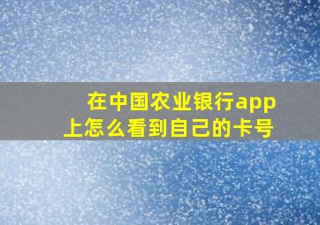 在中国农业银行app上怎么看到自己的卡号