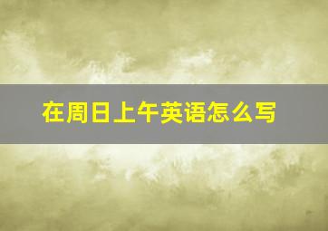 在周日上午英语怎么写