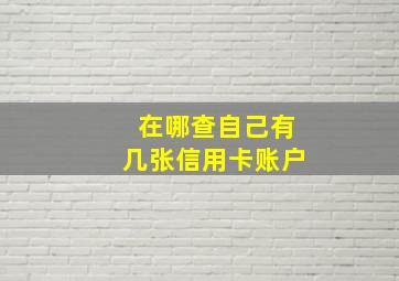 在哪查自己有几张信用卡账户