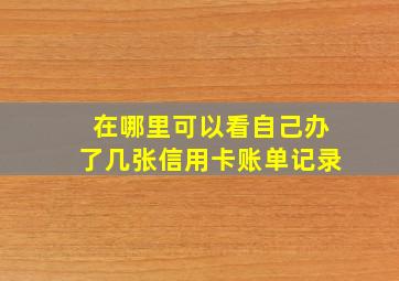 在哪里可以看自己办了几张信用卡账单记录