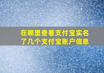 在哪里查看支付宝实名了几个支付宝账户信息