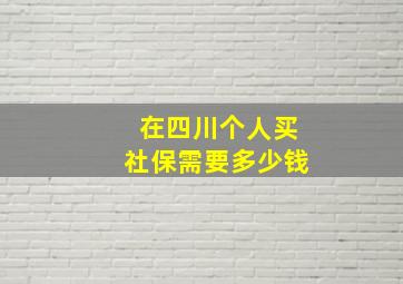 在四川个人买社保需要多少钱